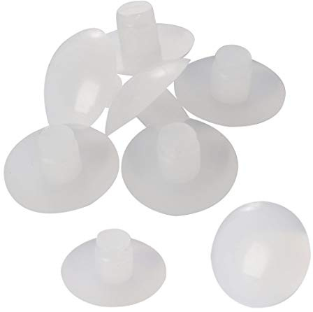 sourcing map 8 Stk. Flach Vorbau Stoßfänger Möbelfüßen Schutzkappen Stoßstangen Gleiten Möbel Glas Tisch Antikollision Eingebettet 6mm Weiß