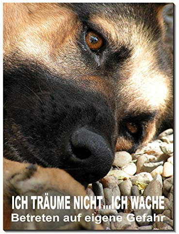 Schäferhund-3 Größen-Aluminium Verbund-Hund-Tierschild-Hunde-Warnschild-Hinweisschild 11 (1451-12 -300 x 200 x 2 mm mit Klebepats)