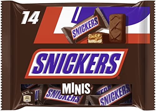 Snickers Minis Schokolade Großpackung, Karamell & Erdnuss Mini Schokoriegel, 227g, Schokoladen Geschenk Idee, Schoko Großpackung