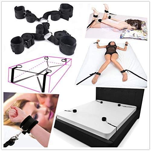 Sangle de lit avec sangle de poignet et sangle de cheville, sangle réglable douce et confortable pour jeux de couple