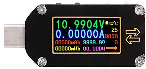 TC66 USB Tester Digital Multimeter Spannungsmessgerät Strommessgerät Typ C Power Monitor LCD Display Schwarz