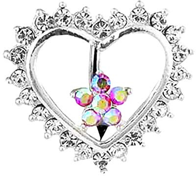 Taffstyle Bauchnabelpiercing Top Down Chirurgenstahl Stab | Piercing Banane Bauch Bauchnabel Stecker Herz Blume Zirkonia Glitzer Kristall