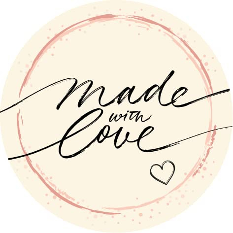 48x hochwertige Etiketten Made with Love rund hohe Klebekraft 4cm Aufkleber