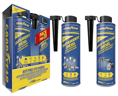 Goodyear Kit de pré-inspection diesel avec nettoyant pour injecteurs Goodyear Pro Additives. Additif pour carburant diesel 300+300 ml