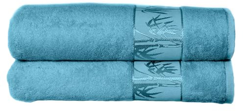Marmaris Co. Set of 2 Luxury Super Soft Bath Towels – Premium Viscose Derived from Bamboo & Turkish Cotton for The Ultimate Bath Experie