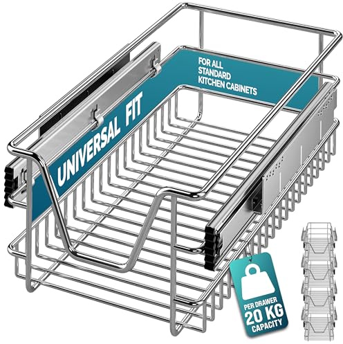 Casaria® 4x Teleskopschublade Schrankauszug 30cm