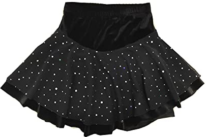 JoyCan Ice Skating Skirts with Hip Pads Girls Soft Velvet Children Skate Training Figure Skating Costume