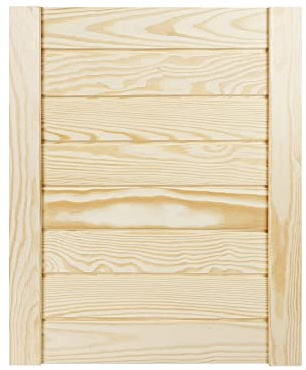 DecoMeister Lamellentüren Holz 1er Pack 394x474 mm | Holztür aus massiver Kiefer mit fühlbarer Struktur | Möbelfronten für individuelle Renovierung | Lamellentür für Schrank oder Garderobe | Natur