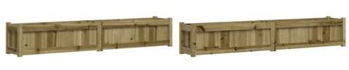 vidaXL Jardineras de Exterior 2 Unidades Madera impregnada de Pino