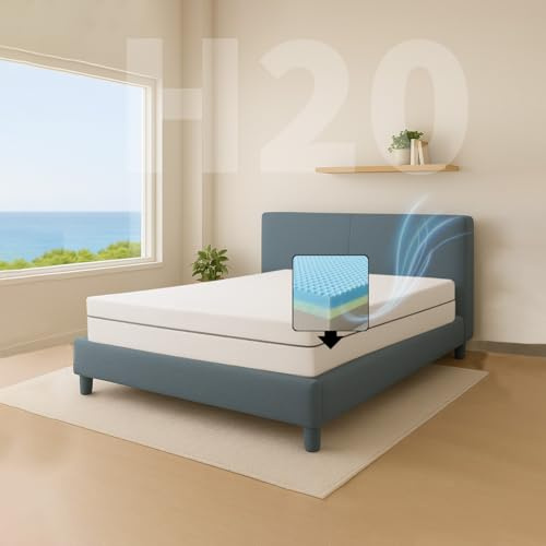 Comfy Line - Einzelbettmatratze 85 x 195 cm aus Memory-Schaumstoff, Höhe 20 cm. 7 Zonen, orthopädisch. Bezug aus kühler und atmungsaktiver Baumwolle. Hergestellt in Italien