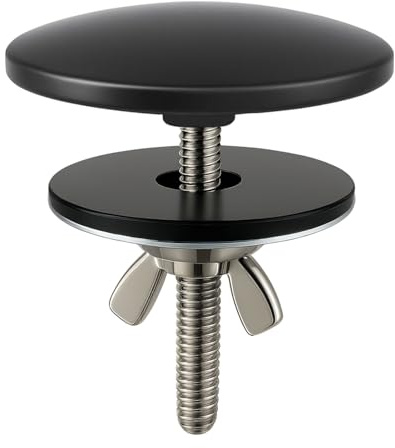 XNTONG Sink Hole Cover, Sink Blanking Cap, Tap Hole Blanking Plug, Black | 50 mm (2 Inch) Solid Brass Tap Hole Stopper with Matte Black Finish, for Unused Tap, Soap Dispenser and Sink Spray Holes
