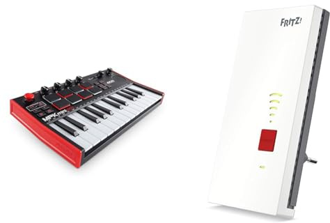 AKAI Professional MPK Mini Play MK3 - MIDI Keyboard Controller & AVM FRITZ!WLAN Mesh Repeater 2400