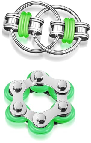 Flippy Chain Fidget Décompression Jouet,Porte-Clés Fidpy Chaîne Flippy Fidget,Soulage le Stress,Porte-Clés En Anneau De Fer,Jeu De Chaîne De Vélo,Adapté Aux Adultes Et Aux Enfants