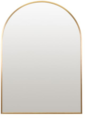 Select Mirrors Oslo Wall Mirror - Modern Style Aluminium Bathroom Mirror - Arch Living Room Decor - 4mm HD Glass Mirror - Bathroom Wall Decor with Aluminium Frame - 60x80cm - Gold