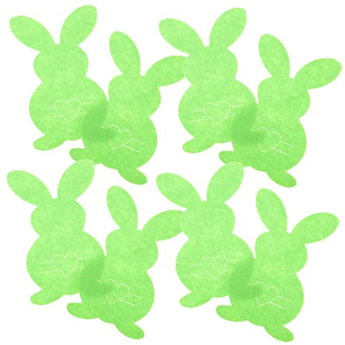 Garneck Besteckhalter 8st Kaninchen Bestecktasche Dekorateur Beflockte Hasenfigur Hasen Dekorationen Eggmazing Kuchendekorationen Partydekorationen Mooshasen- Vlies Light Green
