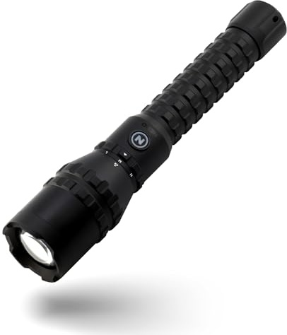 NEBO Davinci 8000 – 8000 Lumen Rechargeable Torch & Power Bank, Black | 8000-lumen rechargeable torch & flashlight, magnetic mode dial, 4x zoom, IP67 & USB-C power bank – black