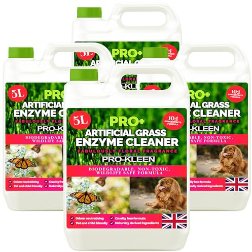 Pro-Kleen ProBio Artificial Grass Cleaner Probiotic Based Deodoriser Odour Eliminator 4 x 5L Non-Toxic Cruelty-free Pet Friendly - Floral Fragrance - Naturally derived Probiotic Cleaning