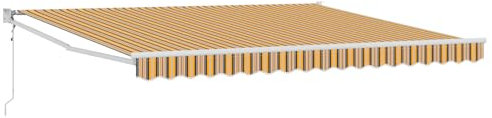 vidaXL Toldo Retráctil Multicolor 400 x 300 cm Poliéster y Aluminio, Toldo retráctil Ajustable, Sombra de poliéster UV, Cubre Patio y jardín, diseño Moderno y Resistente al Clima