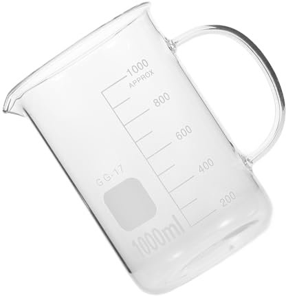 GRIRIW Vaso Medidor de Vidrio Asa y Vertedor para y Cocina Beaker Transparente para Medición de