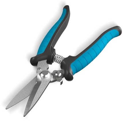GARTOL 8 Scissors All Purpose Heavy Duty - Razor-Sharp Tin Snips for Sheet Metal, Electrical Wires, Insulation, Ropes, Cardboard | Electrician Tools with Cable Notch, Ergonomic Grip | DIY Scissors