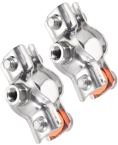 TA-VIGOR 2Pcs 304 Stainless Steel Adjustable Pipe Support Bracket, Wall and Ceiling Mount Pipe Clamp Brackets for 20-22mm Pipes, Heavy Duty Tube Clamps and Metal Pipe Supports with M8 Nut Fixing