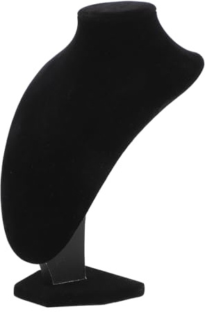 Healeved Présentoir à Colliers Buste Tête Homme Noir Velours V-type 20 Cm, Organisateur De Bijoux En Tissu Doux, Pour Vitrine Et Rangement De Pendentifs Et Chaînes