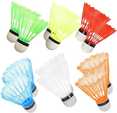 JFangZHZH 12 Pièces Volants de Badminton,Balles de Badminton Stables pour Intérieur et Extérieur,Idéal pour Entraînement Compétition et Jeu en Famille,Haute Durabilité et Visibilité