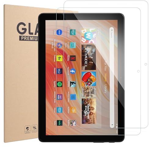 Xahpower 2 Stück Schutzfolie für Fire HD 10 Kids Pro/ 10 Kids/Fire HD 10 Tablet 13./11. Generation (2023/2021 Release), 9H Härte, HD-Klar, Panzer Schutz Glas Displayschutz Folie