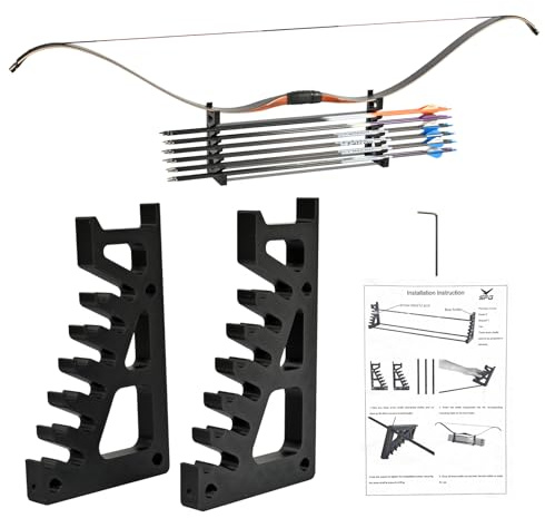 SPG Bow and Arrow Rack - Portable Bow Holder Archery Tool Multifunctional Recurve Bows Rack Movable Bow and Arrows Holder for Traditional Longbow Arrows Display