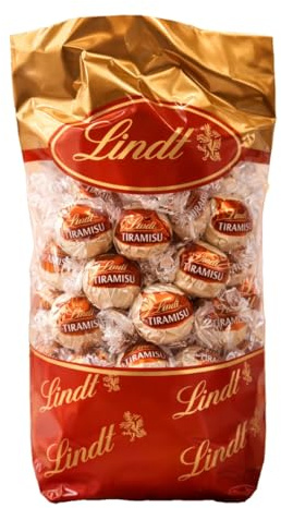 Lindt Lindor Kugeln Tiramisu 600g (46 Stück) – Milchschokolade mit zartschmelzender Tiramisu-Füllung – Lindt Pralinen Geschenkbox