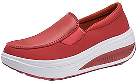 Mocasines de plataforma de cuero para mujer, cómodos, sin cordones, elegantes, zapatos de negocios, ligeros, acolchados, para caminar, trabajo, estar de pie, uso diario, zapatos de cita, hot pink