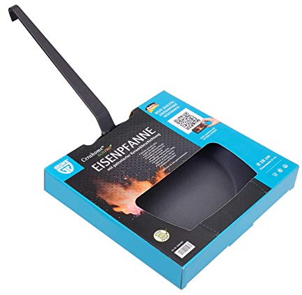 GRÄWE – Sartén de Hierro Diámetro 28 Cm con Borde Alto – Fabricado en Alemania recubierta de – Sartén de Hierro Forjado con Mango, para inducción, Gas y Horno