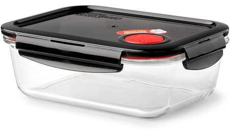 Lock & Lock Frischhaltedose aus Glas mikrowellengeeignet - Oven Glass - Auflaufform eckig mit Deckel für Backofen, Mikrowelle & zum Einfrieren, 1 Liter