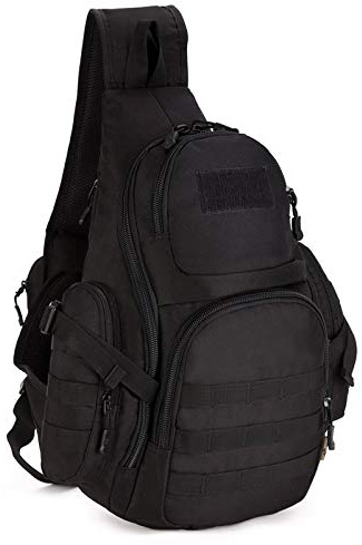 DETECH 20-35L Tactical Sling Bag, 14 Laptop wasserdichte Molle Militär Rucksack Camping Wandern Jagd Sporttasche