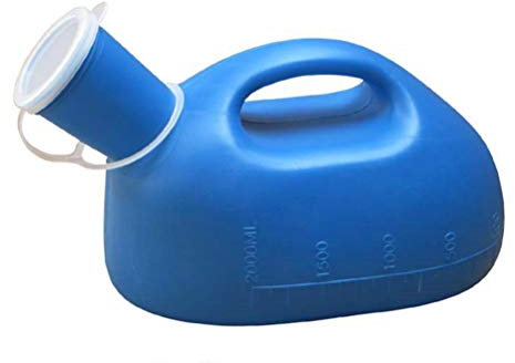 Healifty Urinflasche Mit Deckel Blau 27Cm Tragbare Urinflasche Für Männer Camping Outdoor Reise Geruchsverschluss Sport Hygiene