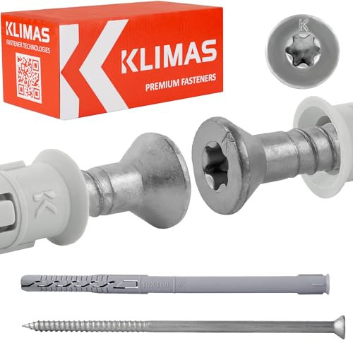 Fijación del marco de pared con tacos de nailon, 10 x 180, cabeza avellanada huella TX KPS-FAST S Pack de 25