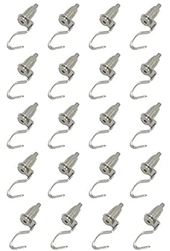 20 Pcs Adjustable Metal Art Gallery Display Hanger Hooks, Professional Wire Rope Rail Picture Hanging Hooks, Hanger System Accessories for 1mm-2mm Wire Rope