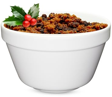 Muldale Traditional 1 Litre Pudding Basin for Steaming - Heat Proof Ceramic Pudding Bowl - Premium Christmas Bowls - Great for Steaming Hot Puddings on Winter Evenings