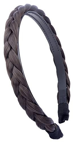 Gledola geflochtenes Stirnband mit Zähnen Zöpfe Haarband mit Zähnen Synthetisches Haar Band geflochtenes Haarband (Schokolade)