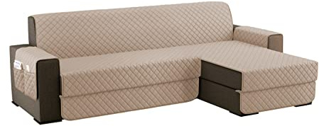sevi's Sofabezug L Form 200cm Wasserdicht, Sofa überzug Ecksofa Reversibel Kratzfest Fleckenresistent - Sofa Cover für Katzen und Hunden - Khaki