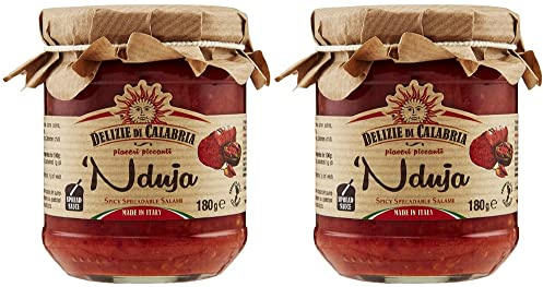 Delizie di Calabria - NDUJA - Italian Spicy Spreadable Sausage (2 x 180g) | Spicy spreadable and creamy salami
