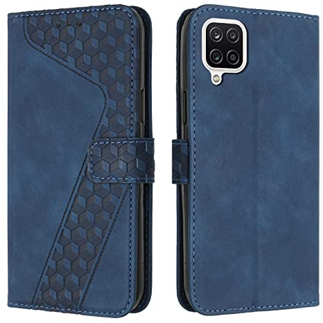 OKZone Cover per Samsung Galaxy A22 4G/M32 4G, Custodia in Pelle Samsung A22 4G/M32 4G, Cover a Libro Galaxy A22 4G/M32 4G Magnetica Portafoglio Folio PU Pelle Flip Caso con Wallet Case Cover (Blu)