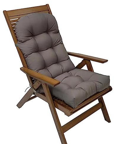 Morbuy Impermeabile Cuscino per Sedia a Sdraio, Cuscino per Poltrona Sedia da Bagno di Sole, Cuscino Imbottito per Sdraio Relax Giardino per Interni ed Esterni, Vacanze (110x50cm,Grigio Scuro)