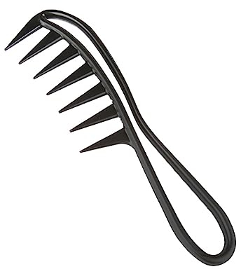 Wide Tooth Comb, Large Tooth Wide Tooth Shark Salon Hairstyle Comb Anti-static for Curly Wet Wavy Thick Hair (Black)