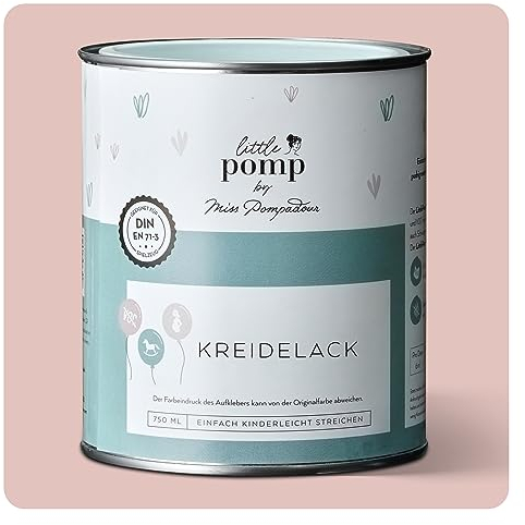 MissPompadour Kreidefarbe für Möbel Rosa & Einzigartig 750ml - Holzfarbe, Holzlack matt innen - Möbellack, Möbelfarbe ohne Schleifen - Kreidefarbe für Holz, Metall, Kunststoff - LittlePomp