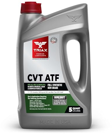 TRIAX CVT ATF OEM Grade Universal Non-Slip CVT Transmission Fluid; Surpasses All OEM Specs (5 Quart Jug)