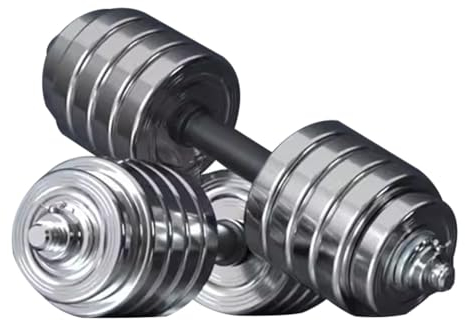 Verstellbare Hanteln 2er Set Heimfitness Für Männer Einstellbare Hanteln, Fitnessstudio Aus Massivem Stahl Hantel, Geräte Zum Training Der Bauchmuskulatur (Color : Silver, S : 25kg/55lb*2pcs)