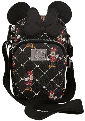 Minnie Mouse Disney Schwarz kleine Umhängetasche mit Schleife 18x10x5cm