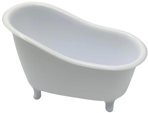 Silver Miniature Bathtub Bathroom Accessories: Used as Decorative Soap Dish Container, Makeup Holder, and Storage Box | Cute Planter and Organizer for Decorations in Shower or Kitchen (19.5x12.5x10cm)