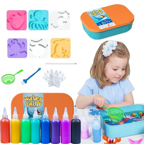 Aszaui Acqua Gel,Set Creativo 3D Aqua Gelz,Magic Water Elf DIY Sea Life Creature,Giocattoli Fatti a Mano per Bambini, Set di Giocattoli Acquatici per Ragazzi e Ragazze